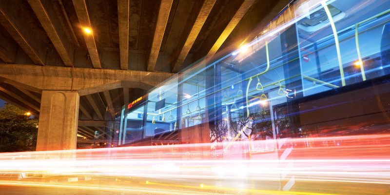 Oficinas Legales De Sharona Eslamboly Fast moving bus at night